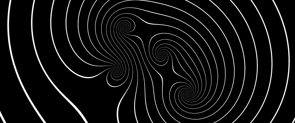 Simple streamlines generated by highlighting pixels where cosine of stream function values is > 0.98